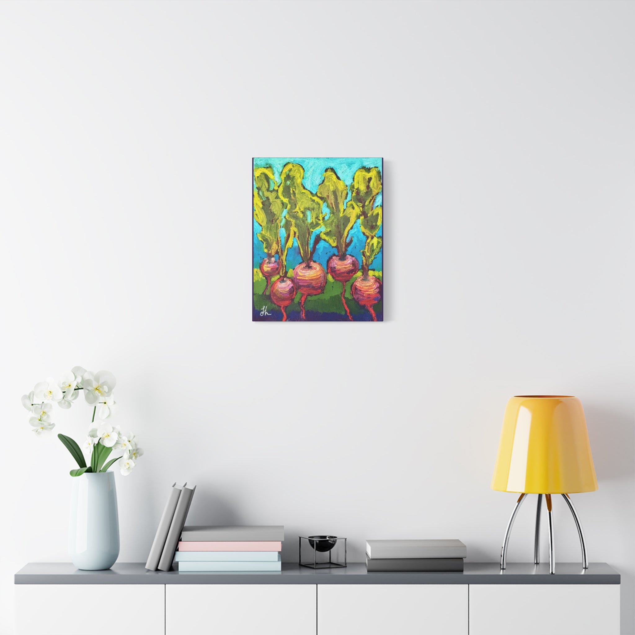 Beetroot Vegetable in the Garden Colorful Canvas Wall Art