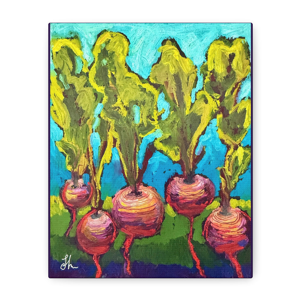 Beetroot Vegetable in the Garden Colorful Canvas Wall Art