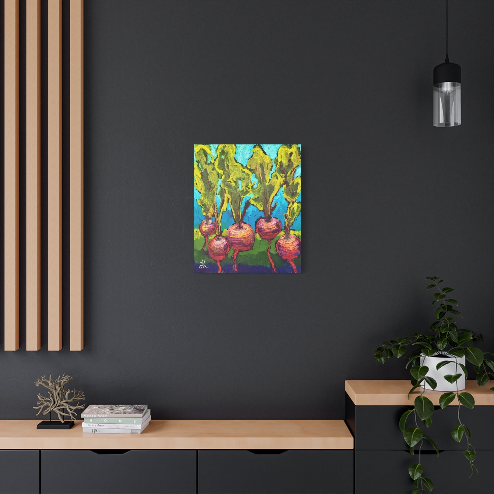 Beetroot Vegetable in the Garden Colorful Canvas Wall Art