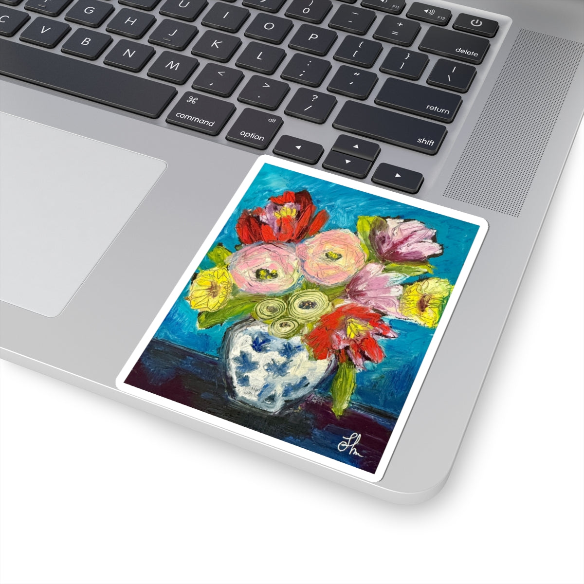 Floral Bouquet Sticker — Colorful Vase Flower Art Kiss-Cut Sticker