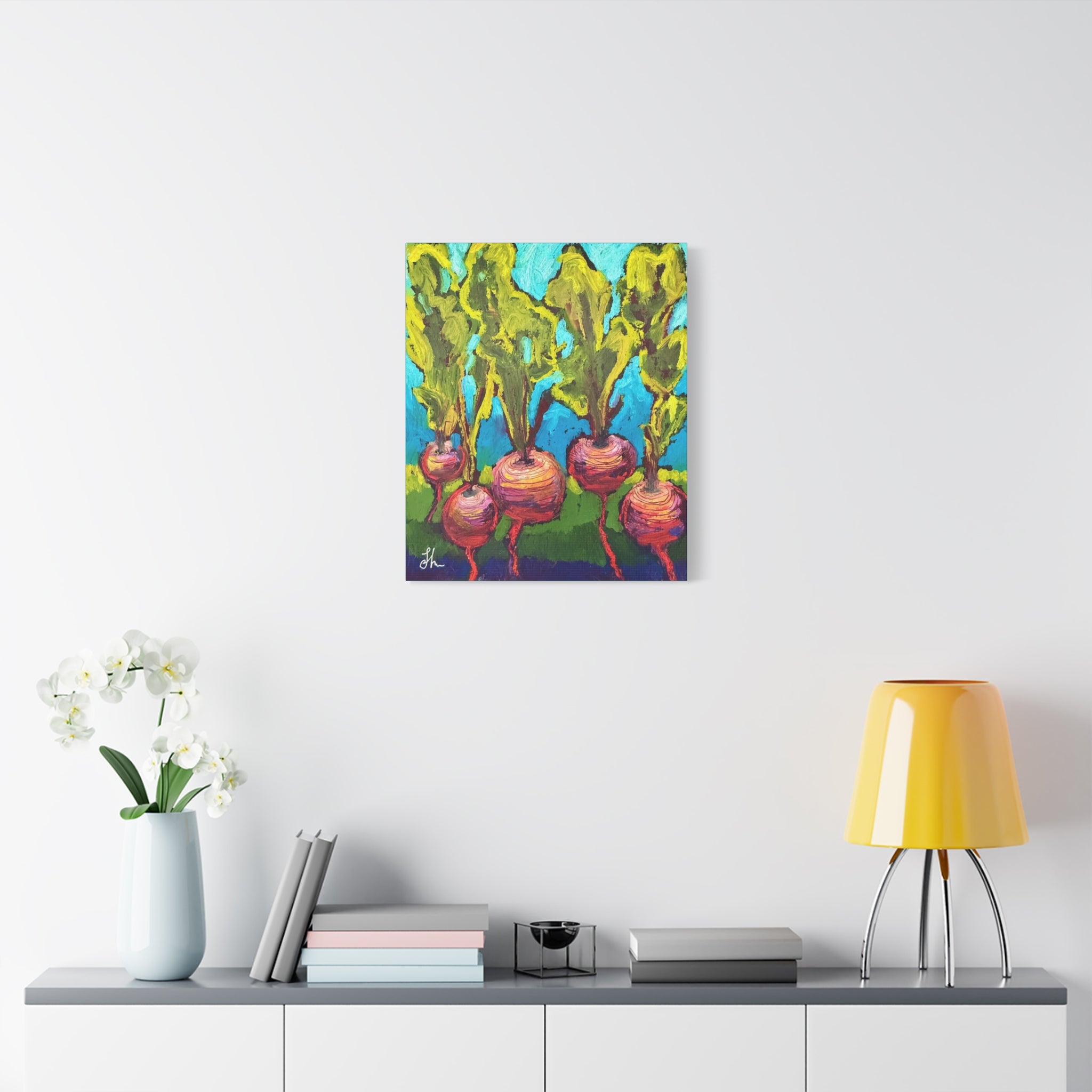 Beetroot Vegetable in the Garden Colorful Canvas Wall Art