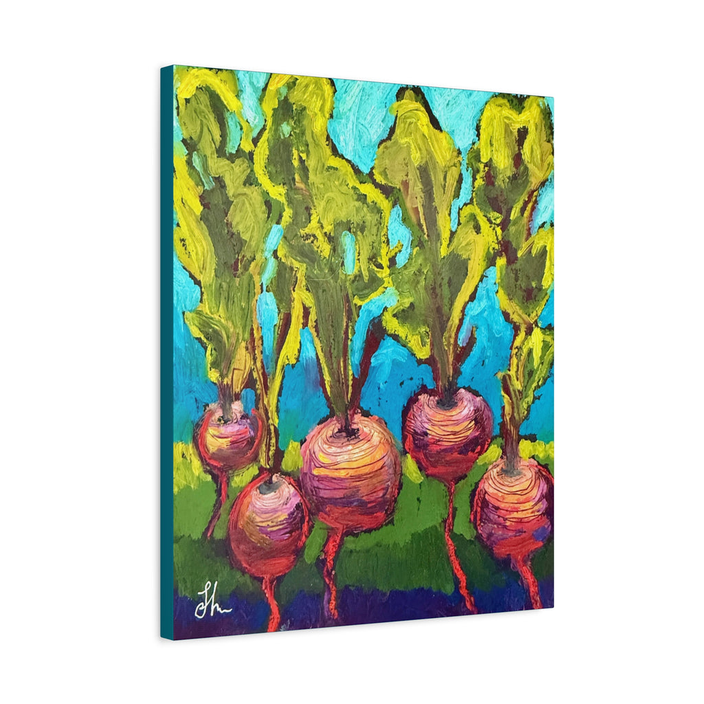 Beetroot Vegetable in the Garden Colorful Canvas Wall Art