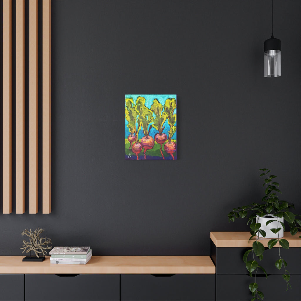 Beetroot Vegetable in the Garden Colorful Canvas Wall Art