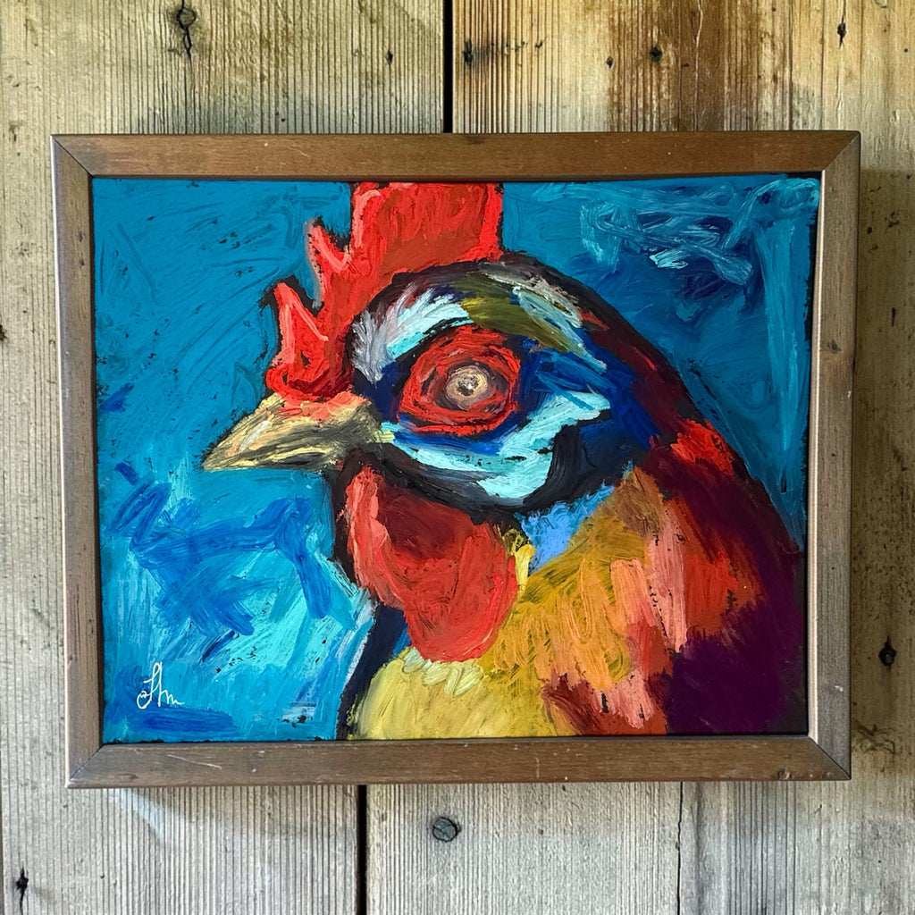 Colorful Rooster Printable Wall Art, Bold Farmhouse Chicken Art Digital Download, Modern Kitchen Wall Decor