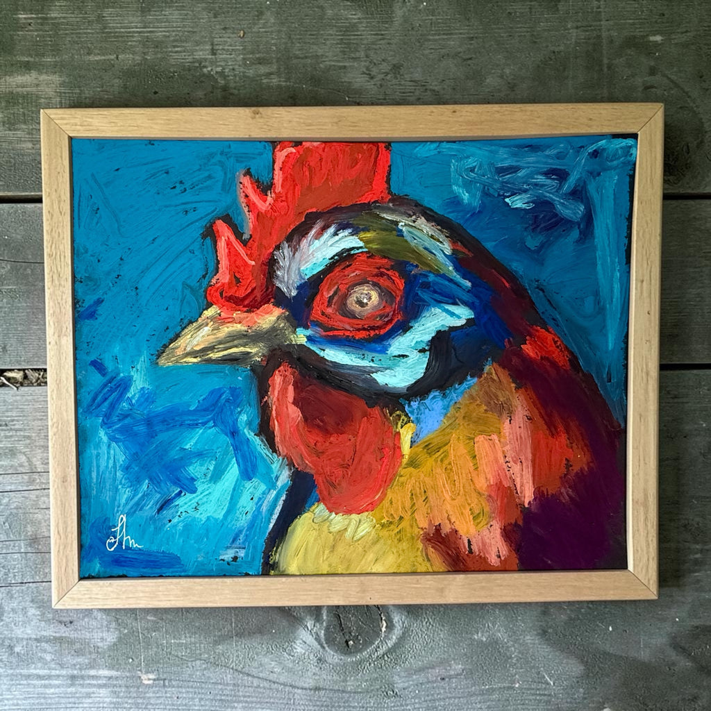 Colorful Rooster Printable Wall Art, Bold Farmhouse Chicken Art Digital Download, Modern Kitchen Wall Decor