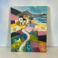 Original Oil Painting 11x14 Colorful Coastal Landscape Village Path Signed